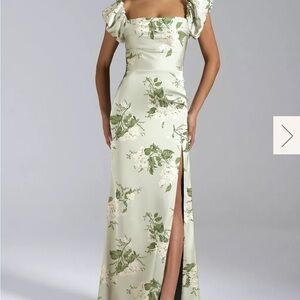 Floral sage green dress